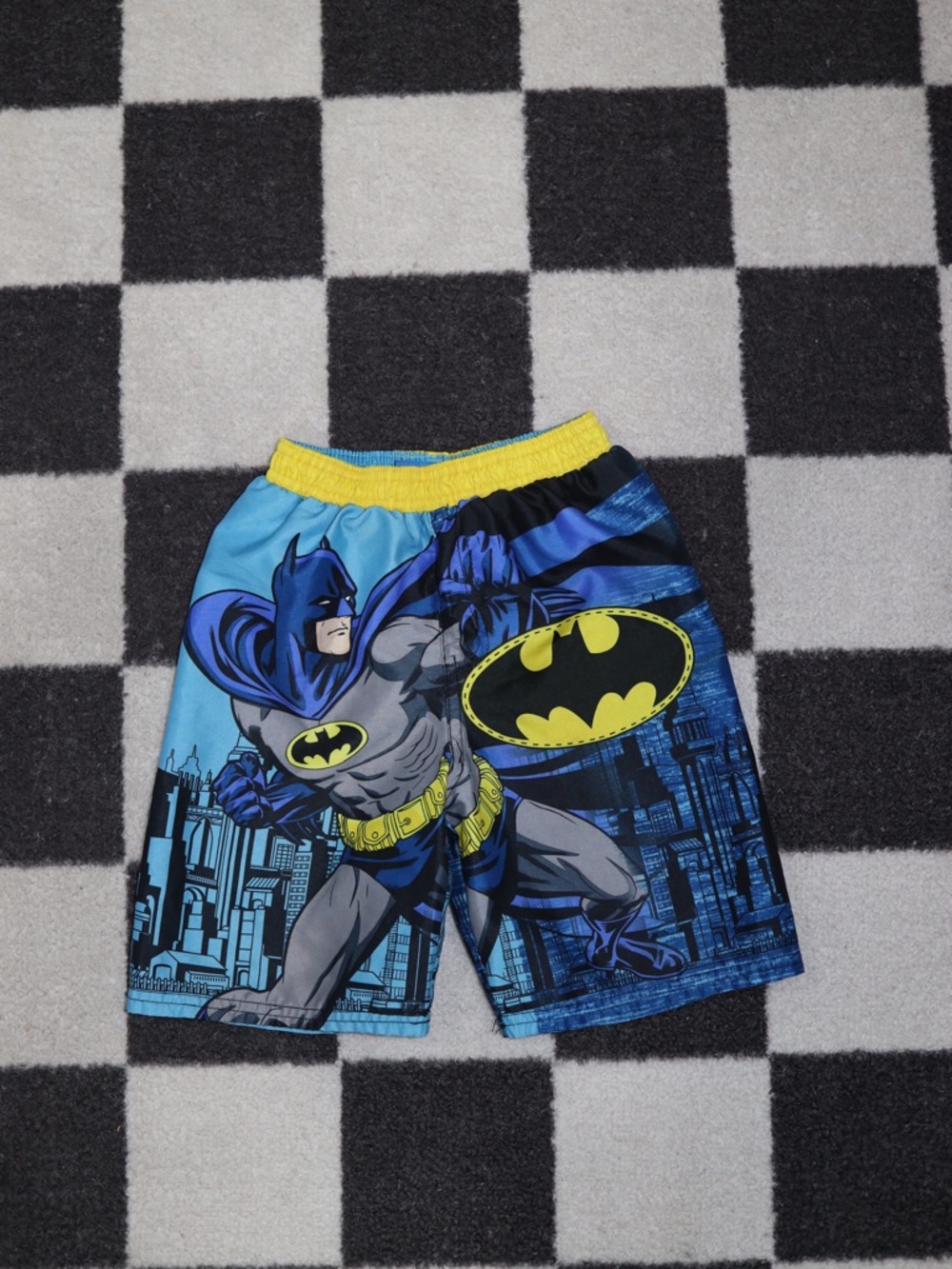 Batman Blue and Yellow Kids Swim Shorts